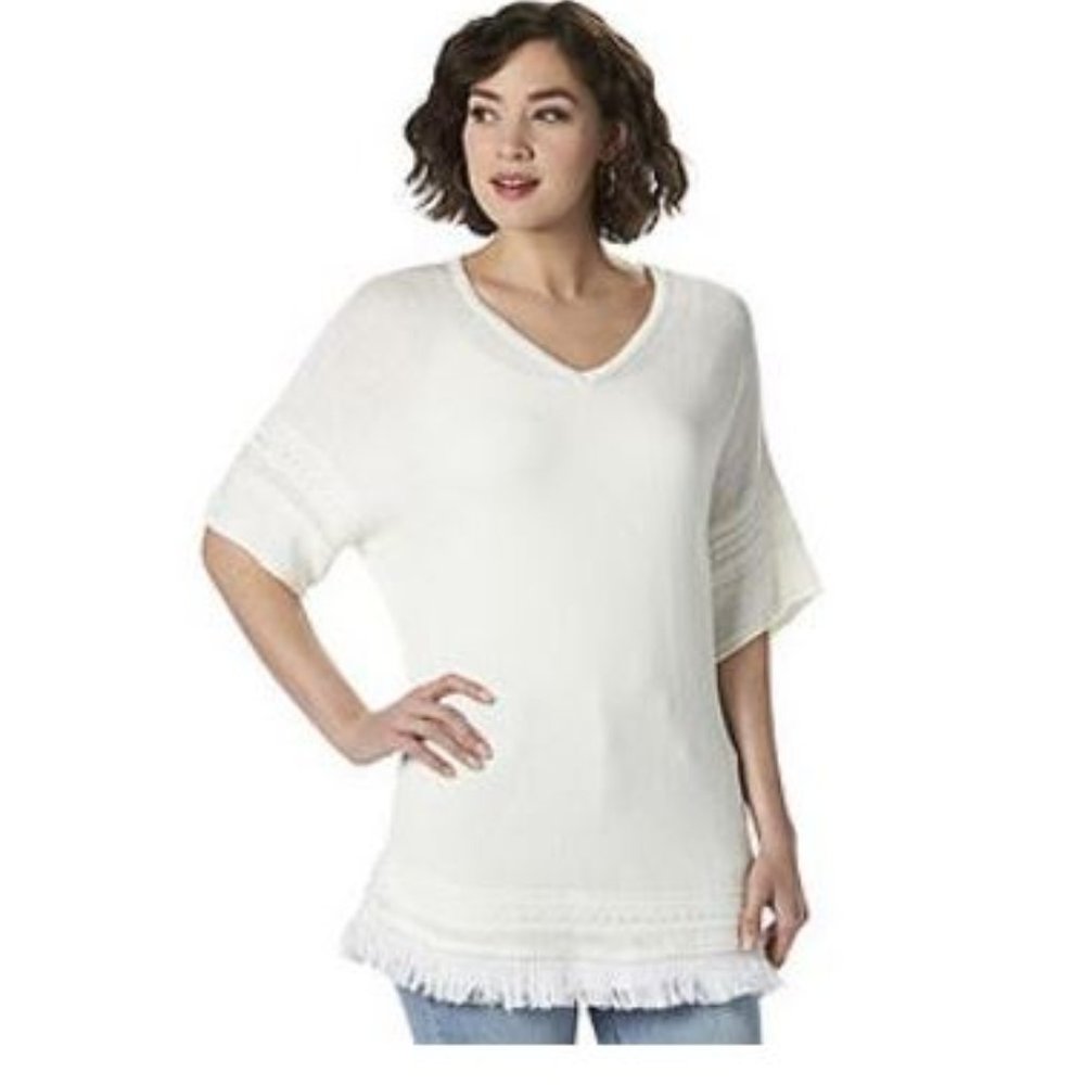 Women's Belle Fringed Dolman-Sleeve Top